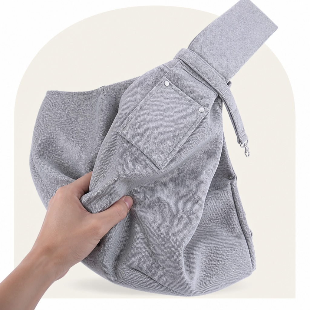 DogBedHouse Lightweight Polyester Crossbody Pet Sling Carrier (Fits Up To 12 Lbs)