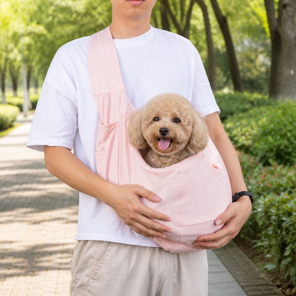 DogBedHouse Lightweight Polyester Single-Shoulder Sling Carrier (Phone Pocket)