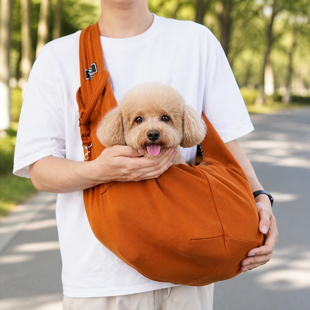 DogBedHouse Lightweight Polyester Single-Shoulder Sling Carrier (Phone Pocket)