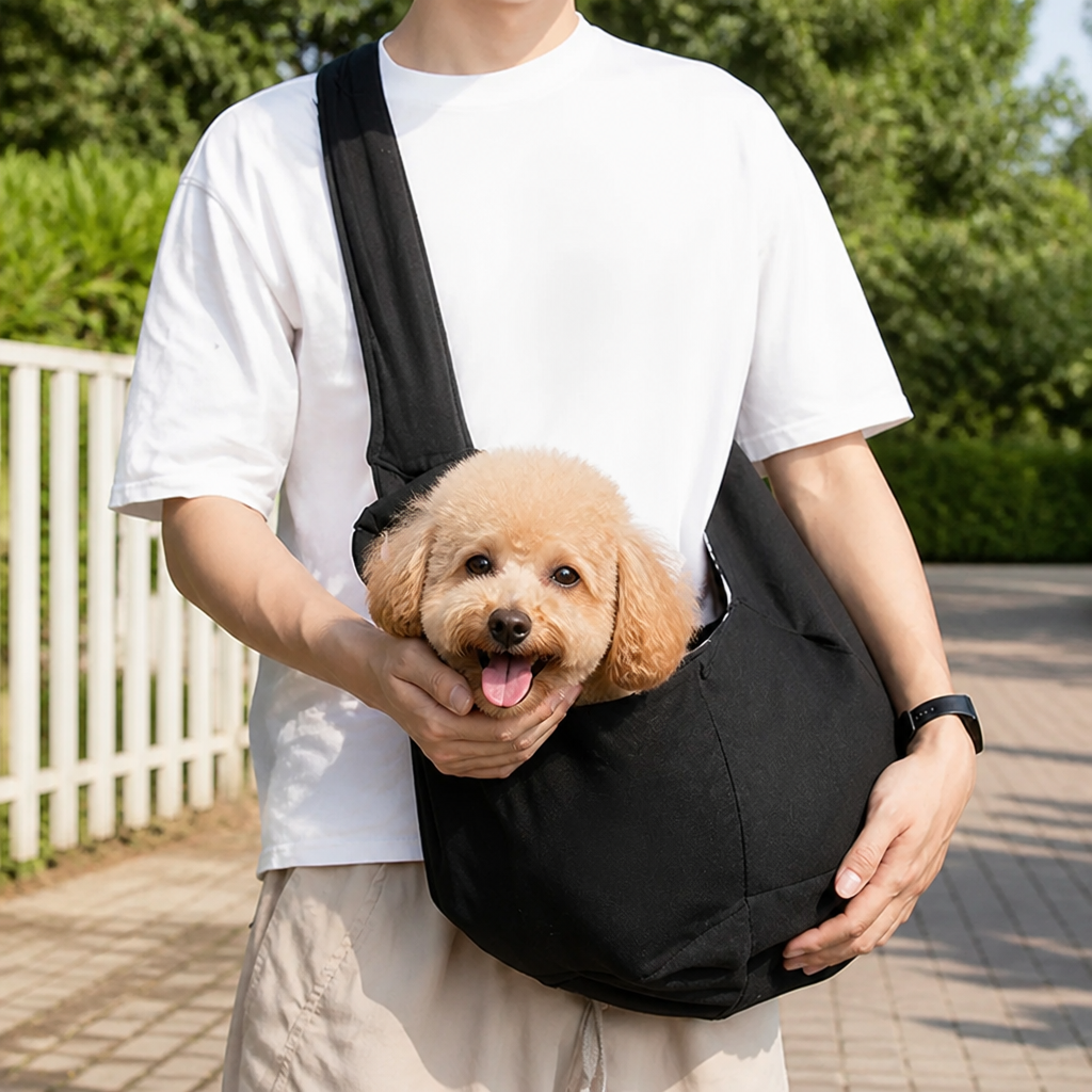 DogBedHouse Lightweight Polyester Single-Shoulder Sling Carrier (Phone Pocket)