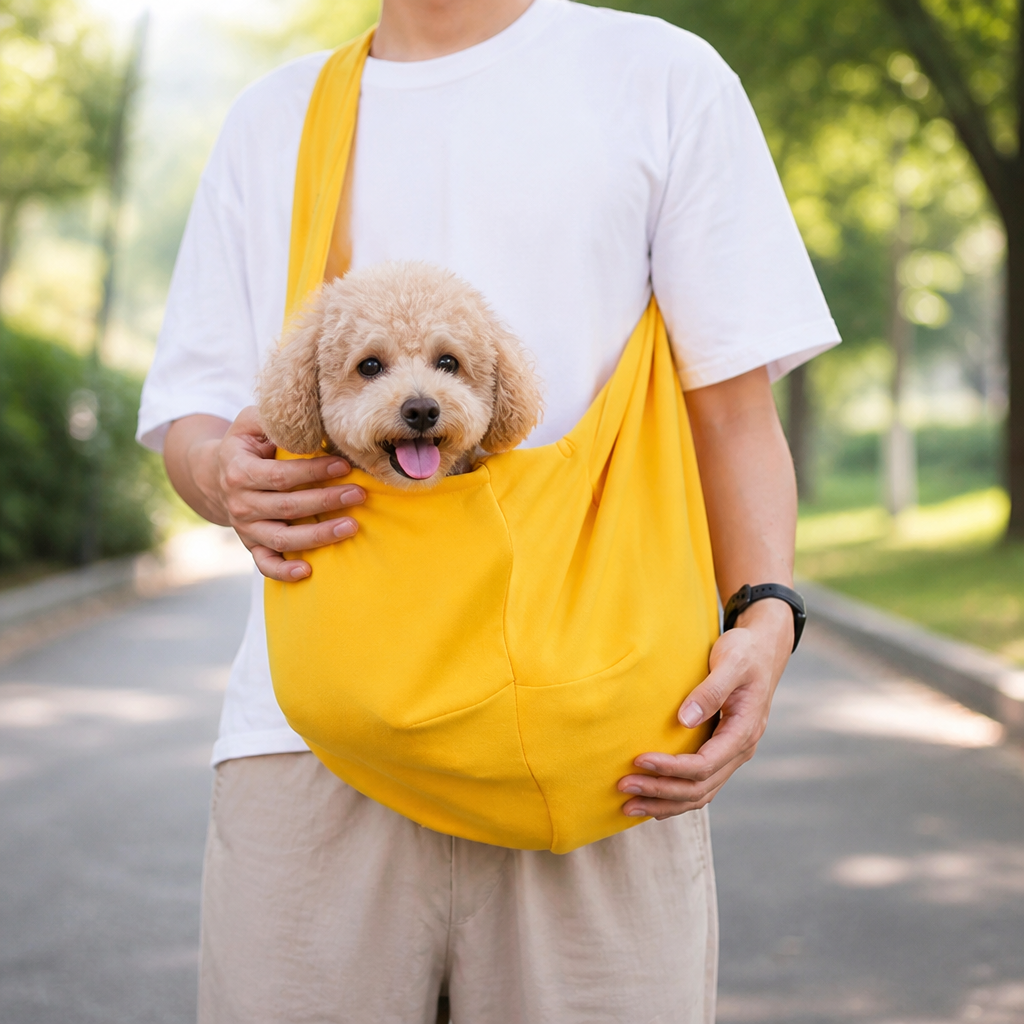 DogBedHouse Lightweight Polyester Single-Shoulder Sling Carrier (Phone Pocket)
