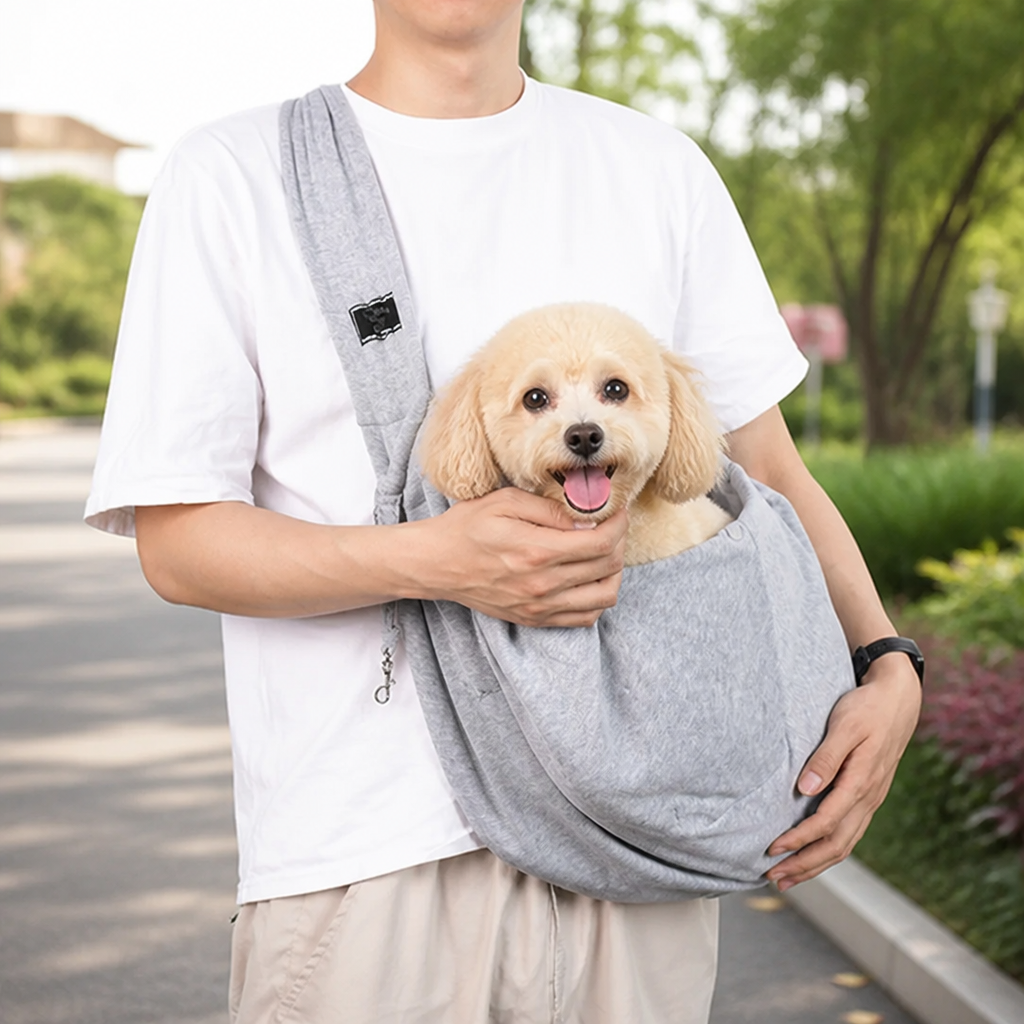 DogBedHouse Lightweight Polyester Single-Shoulder Sling Carrier (Phone Pocket)