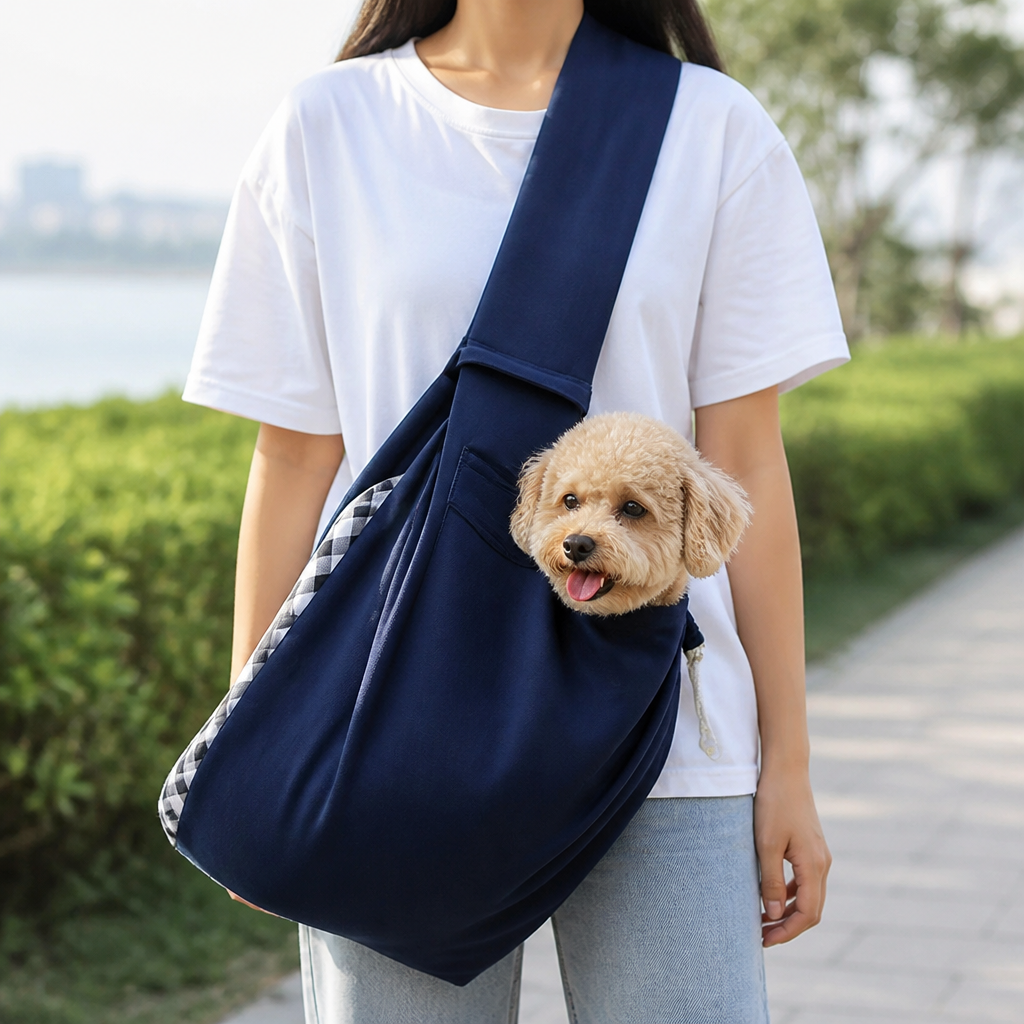 DogBedHouse Lightweight Polyester Single-Shoulder Sling Carrier (Phone Pocket)