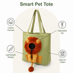 DogBedHouse Lion-Shaped Cotton Canvas Shoulder Carrier (Adjustable Zip)
