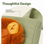 DogBedHouse Lion-Shaped Cotton Canvas Shoulder Carrier (Adjustable Zip)