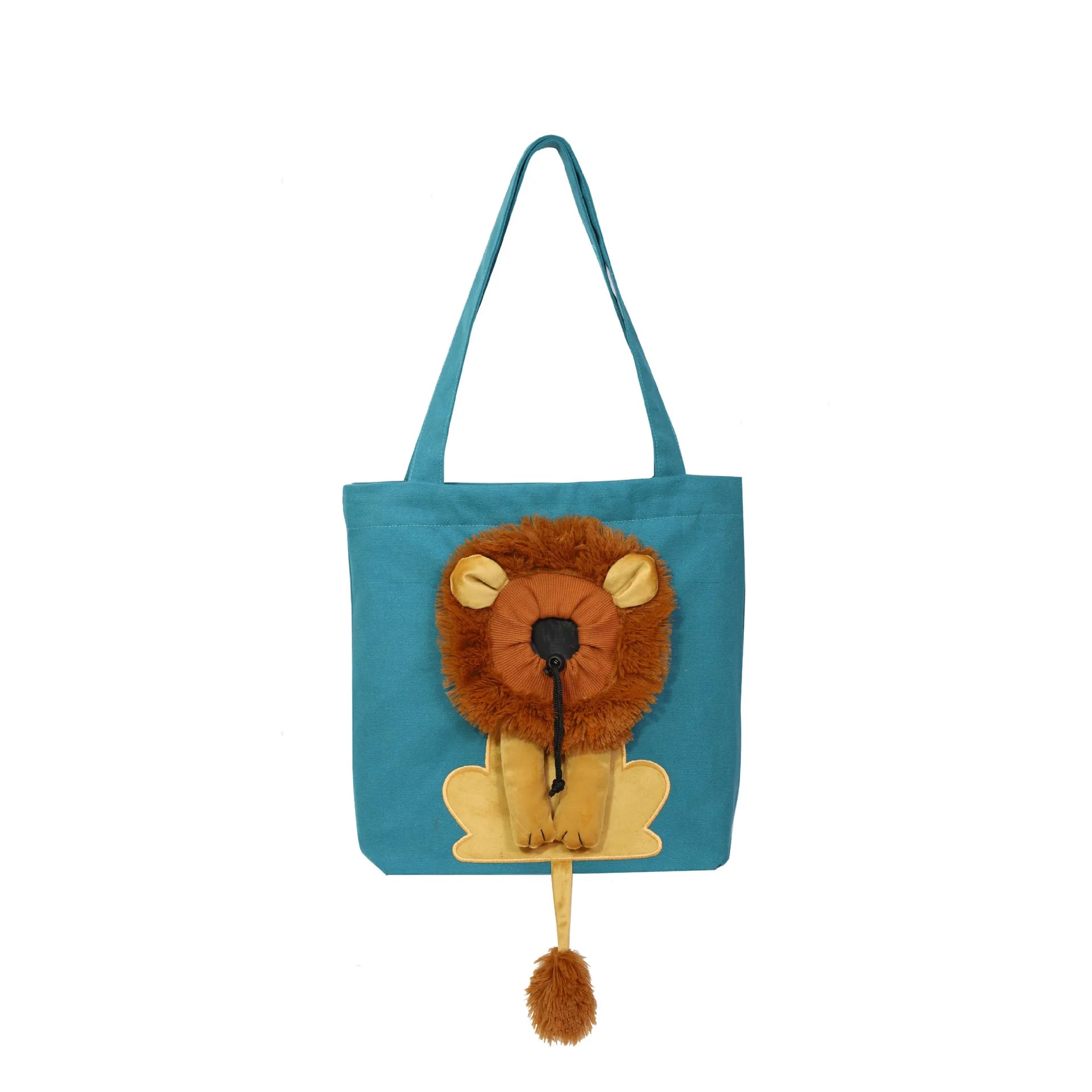 DogBedHouse Lion-Shaped Cotton Canvas Shoulder Carrier (Adjustable Zip)