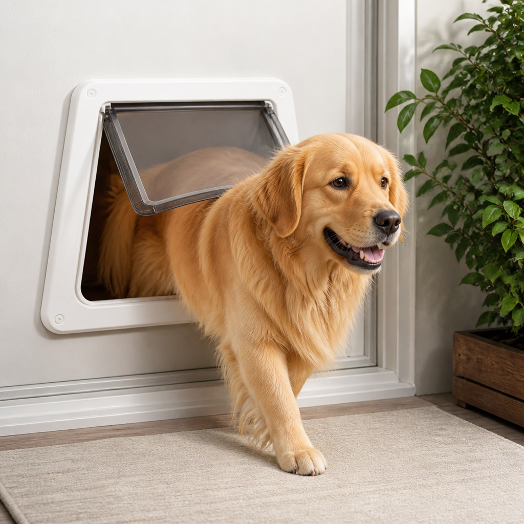 DogBedHouse Lockable & Insulated Dog Door (Easy Install)