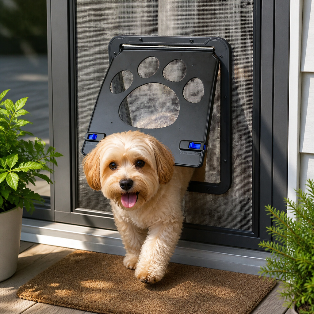 DogBedHouse Lockable Magnetic Pet Door Flap (8 x 10 In Opening)
