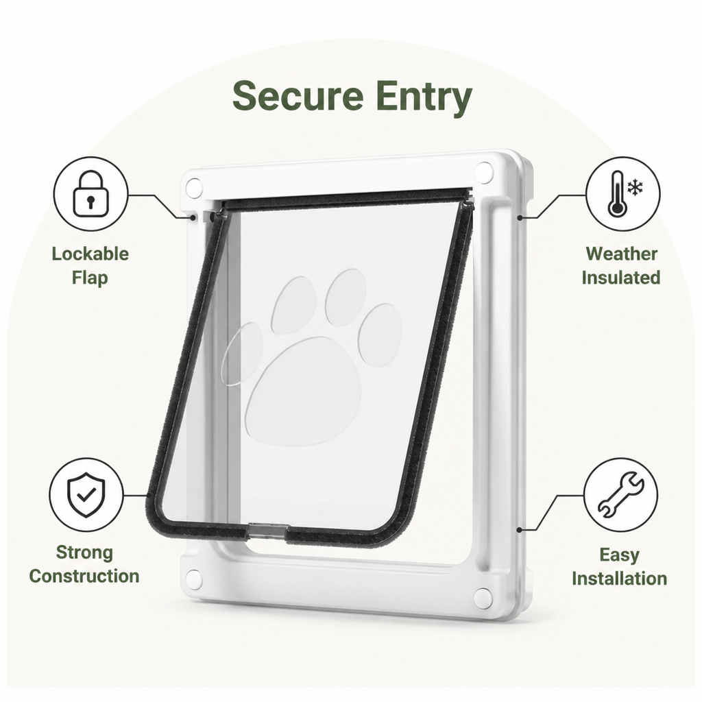 DogBedHouse Lockable Privacy Flap & Insulated Dog Door