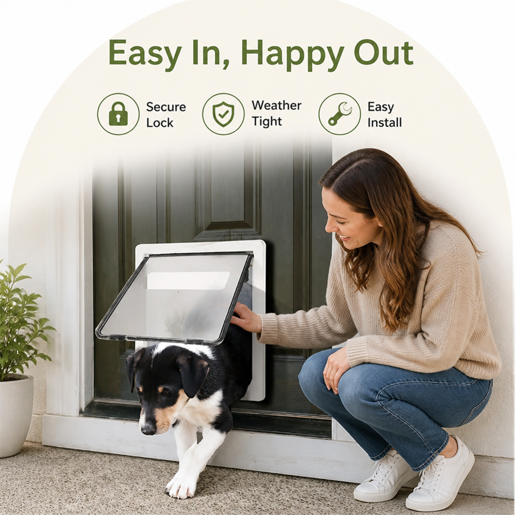 DogBedHouse Lockable Privacy Flap & Insulated Dog Door