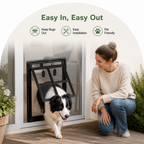 DogBedHouse Lockable Two-Way Roller Pet Screen Door (Fits Most Screens)