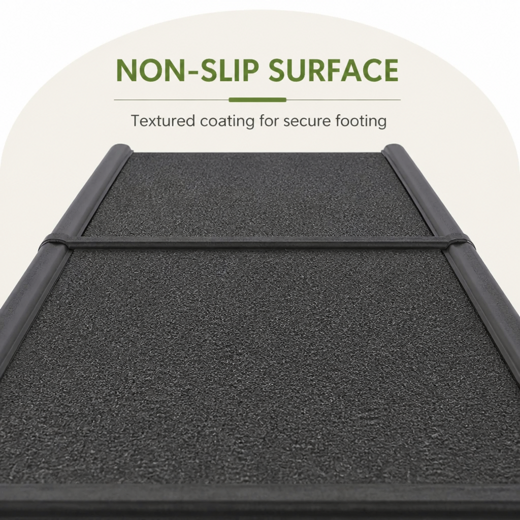 DogBedHouse Long Folding Dog Ramp With Side Rails (Supports 150 lb)