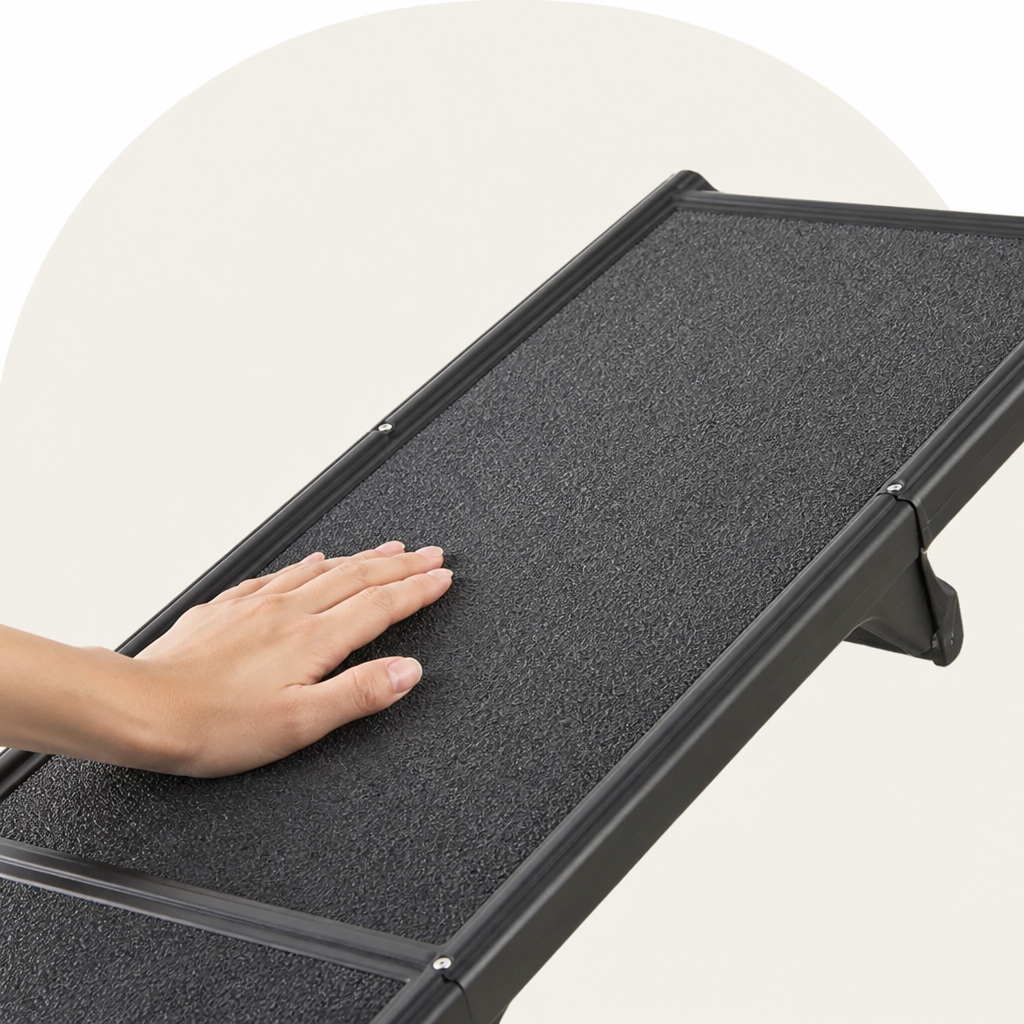 DogBedHouse Long Folding Dog Ramp With Side Rails (Supports 150 lb)