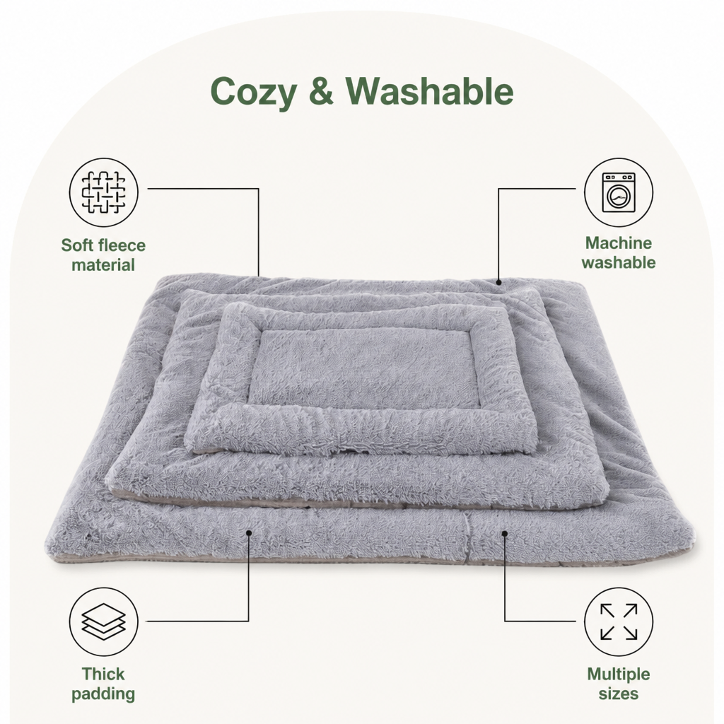 DogBedHouse Machine Washable Fleece Cotton Pet Mat