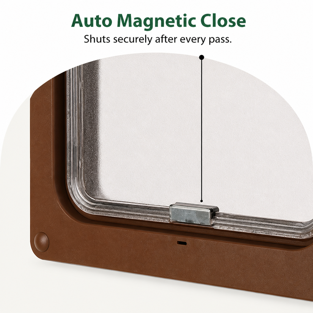 DogBedHouse Magnetic Self-Closing ABS Pet Flap Door (35x29x4cm)