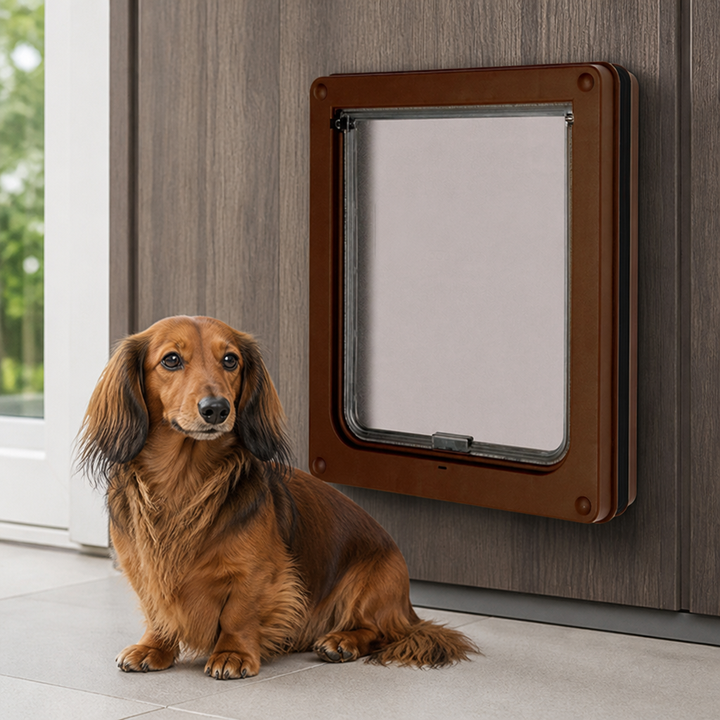 DogBedHouse Magnetic Self-Closing & Lockable Pet Flap Door (For Cats & Small Dogs)