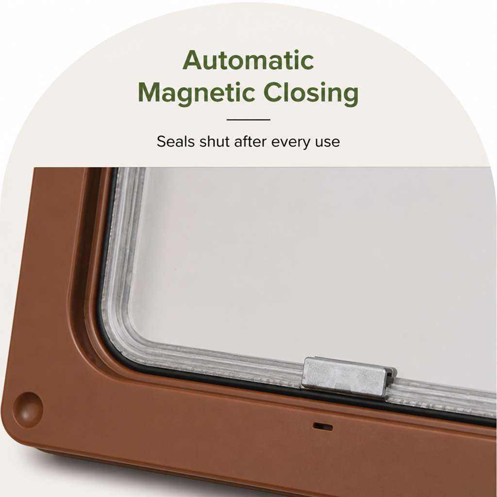 DogBedHouse Magnetic Self-Closing & Lockable Pet Flap Door (For Cats & Small Dogs)