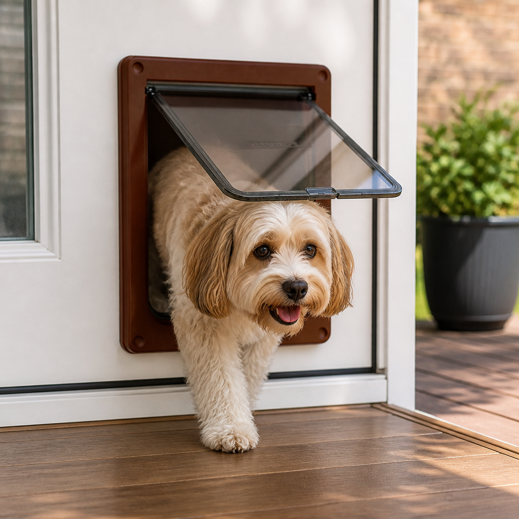 DogBedHouse Magnetic Self-Closing & Lockable Pet Flap Door (For Cats & Small Dogs)