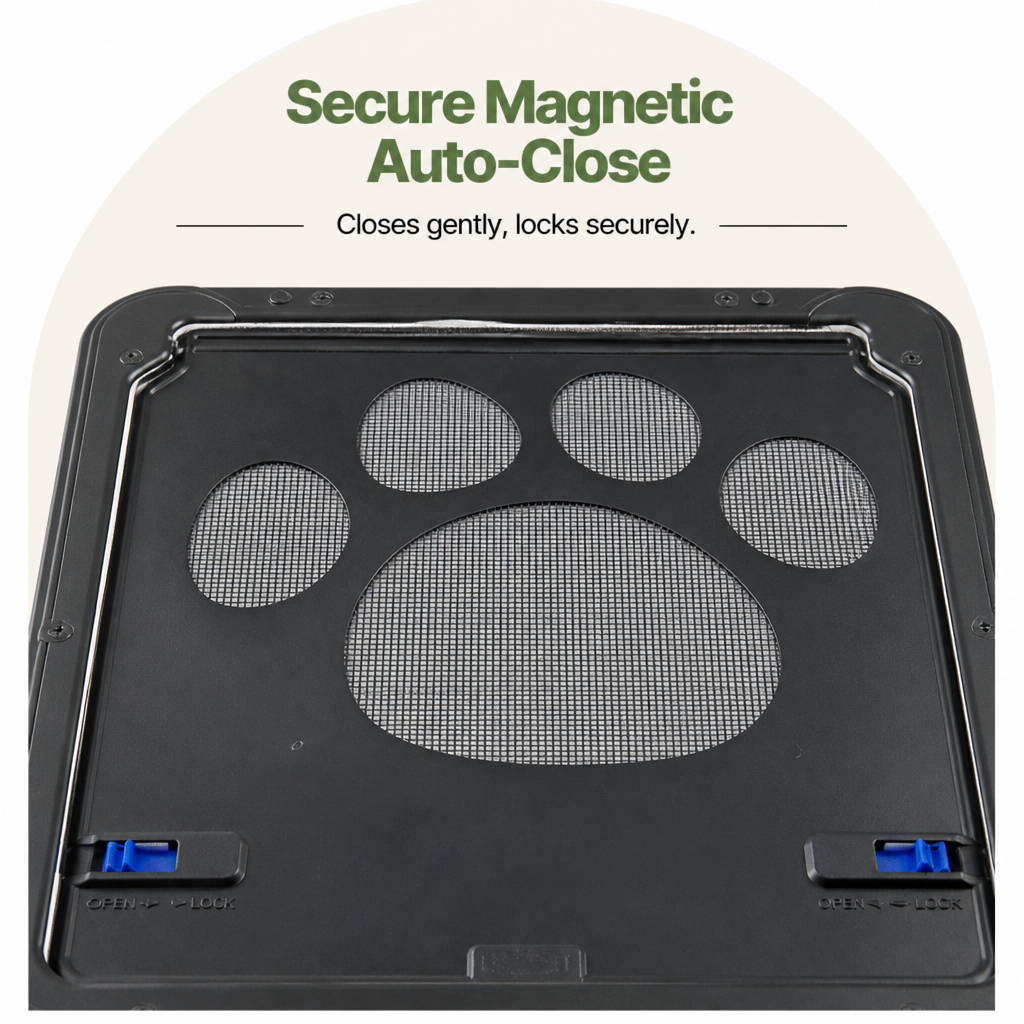 DogBedHouse Magnetic Self-Closing & Lockable Pet Screen Door