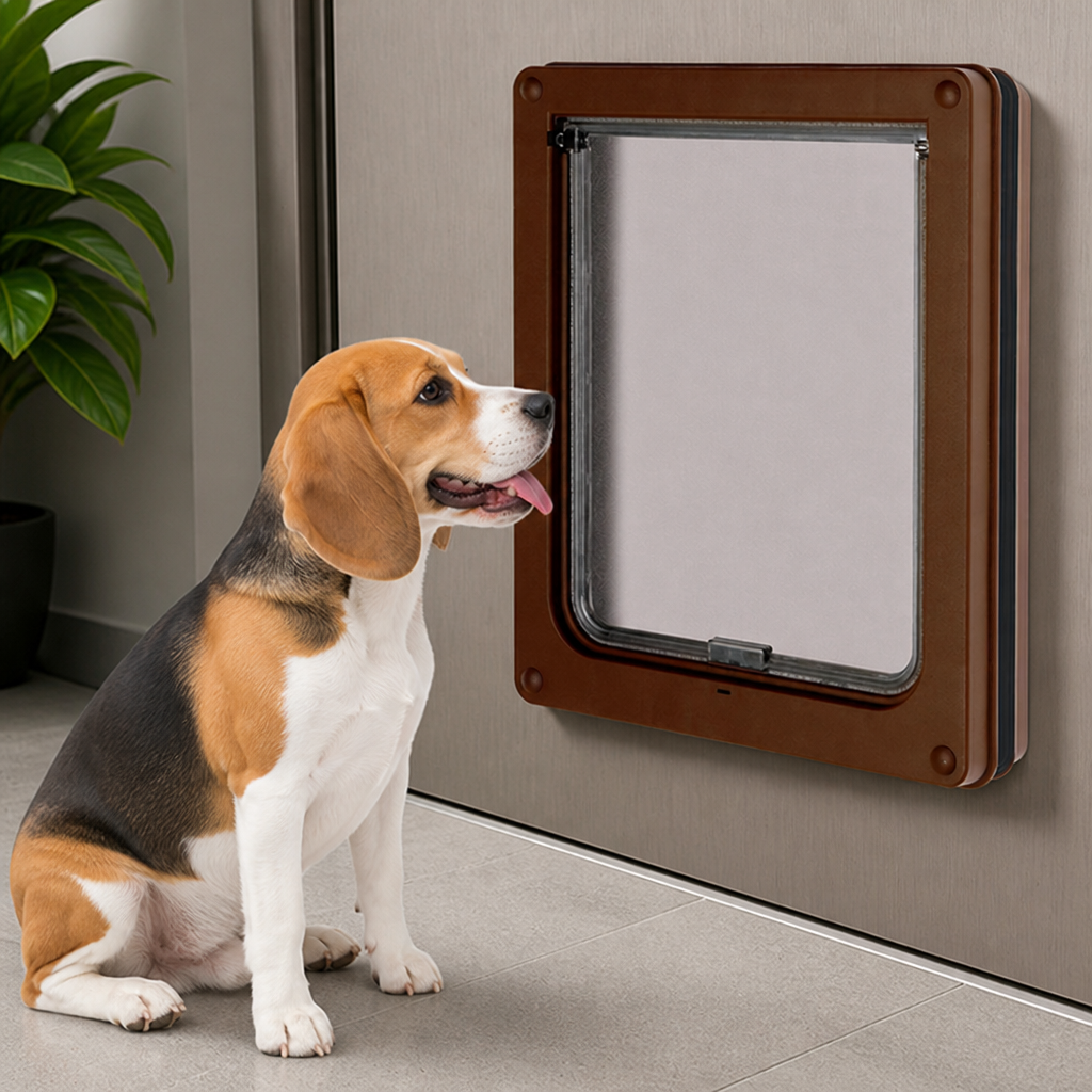 DogBedHouse Magnetic Self-Closing Pet Flap Door