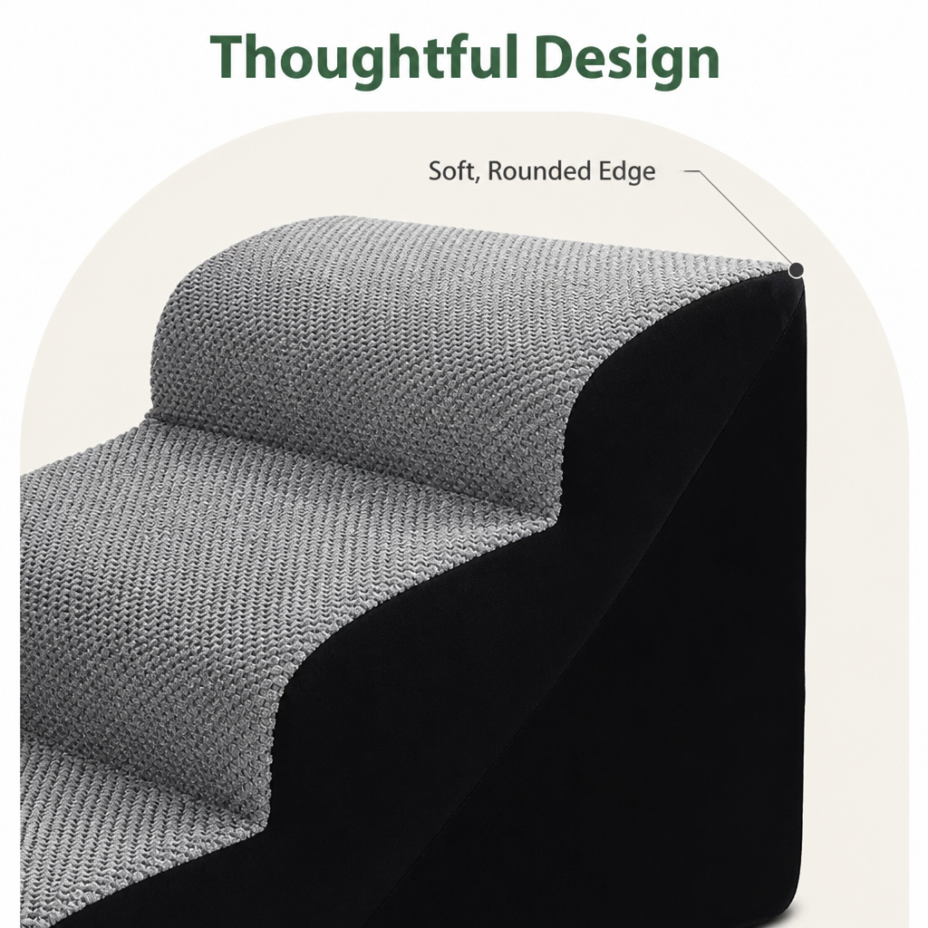 DogBedHouse Memory Foam & Non-Slip Pet Ramp (Washable Removable Cover)
