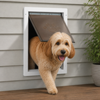 DogBedHouse Metal Frame Weatherproof & Lockable Pet Door