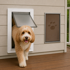 DogBedHouse Metal Frame Weatherproof & Lockable Pet Door