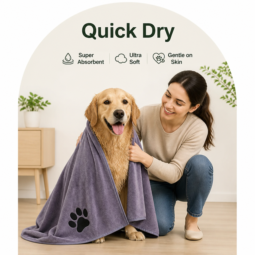 DogBedHouse Microfiber Quick-Dry Pet Towel