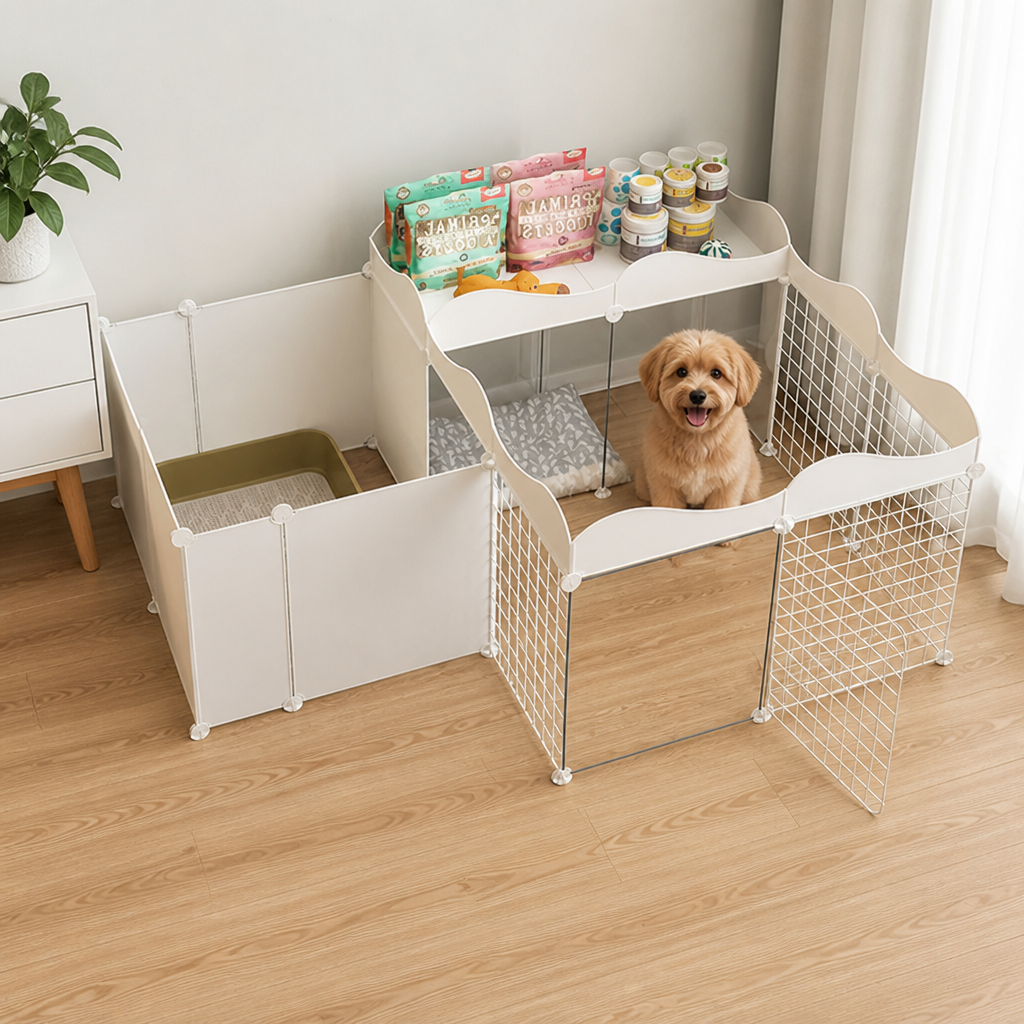 DogBedHouse Modular DIY & Integrated Toilet Dog Kennel