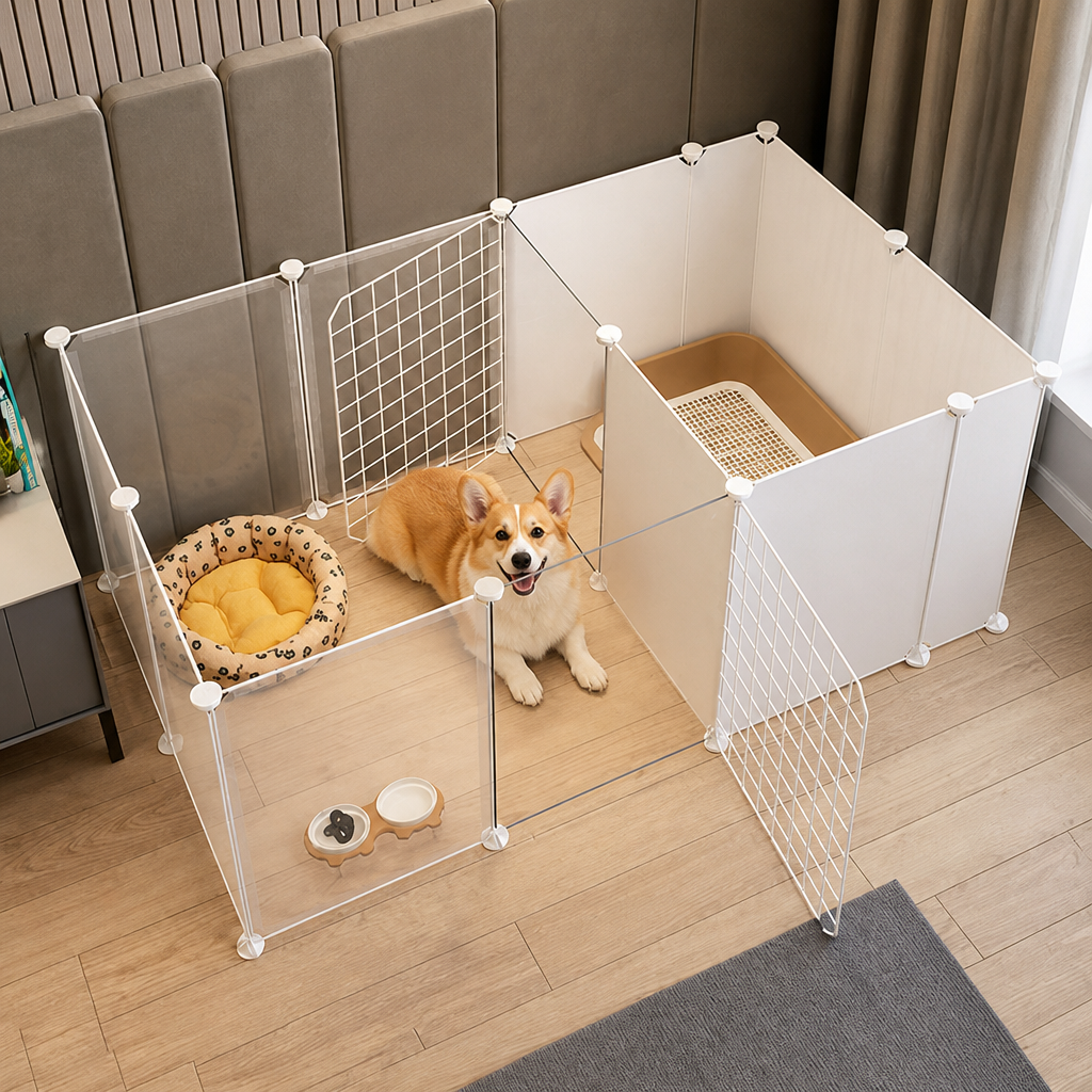 DogBedHouse Modular DIY & Integrated Toilet Dog Kennel