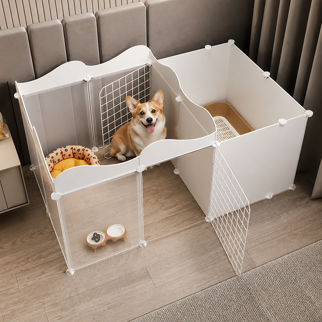 DogBedHouse Modular DIY & Integrated Toilet Dog Kennel