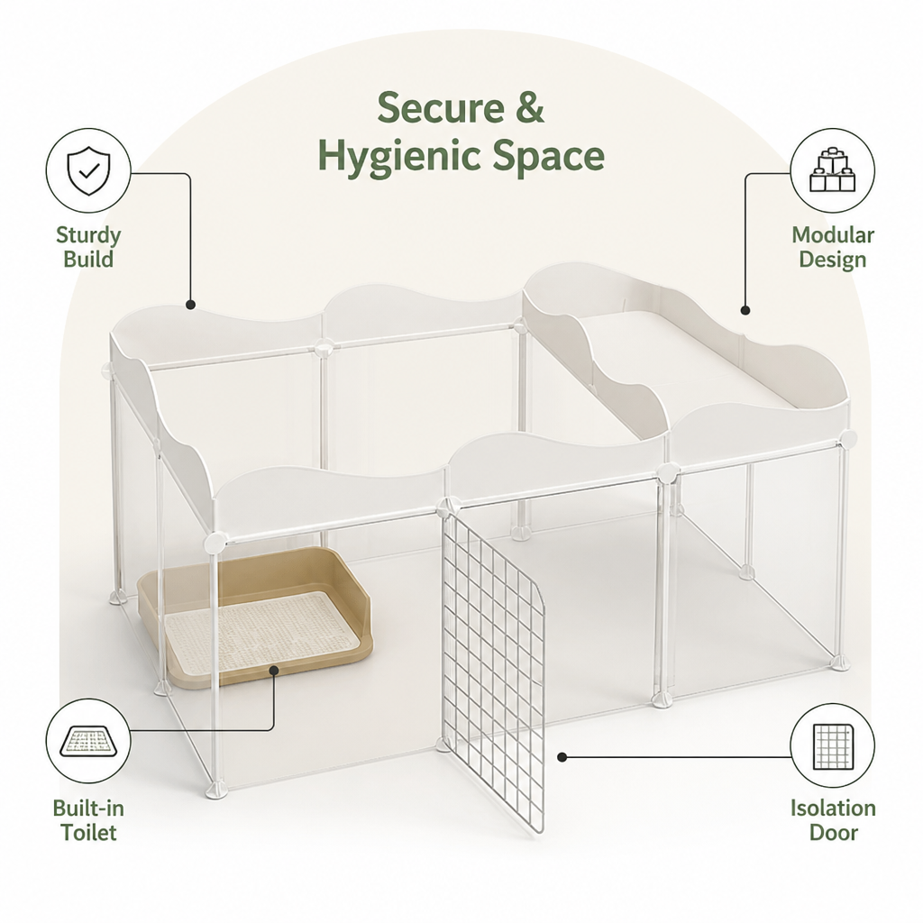 DogBedHouse Modular DIY & Integrated Toilet Dog Kennel