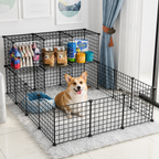 DogBedHouse Modular Interlocking Iron Mesh Cage Panels (Tool-Free)