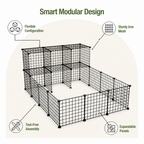 DogBedHouse Modular Interlocking Iron Mesh Cage Panels (Tool-Free)