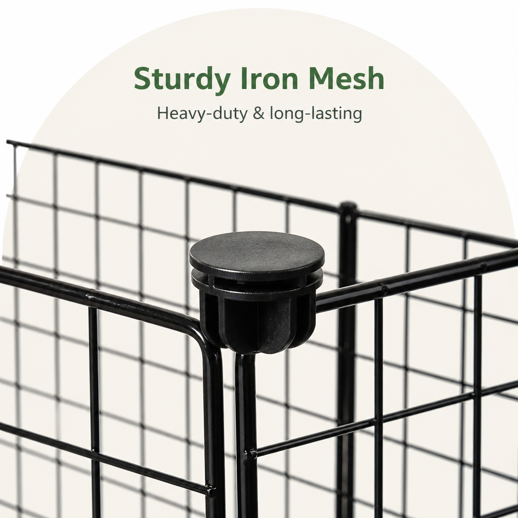 DogBedHouse Modular Interlocking Iron Mesh Cage Panels (Tool-Free)