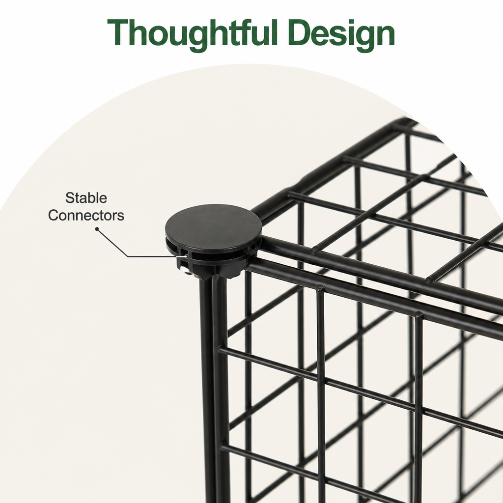 DogBedHouse Modular Interlocking Iron Mesh Cage Panels (Tool-Free)