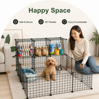DogBedHouse Modular Interlocking Iron Mesh Cage Panels (Tool-Free)