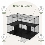 DogBedHouse Modular Metal & Plastic Mesh Small Pet Playpen (Door Included)