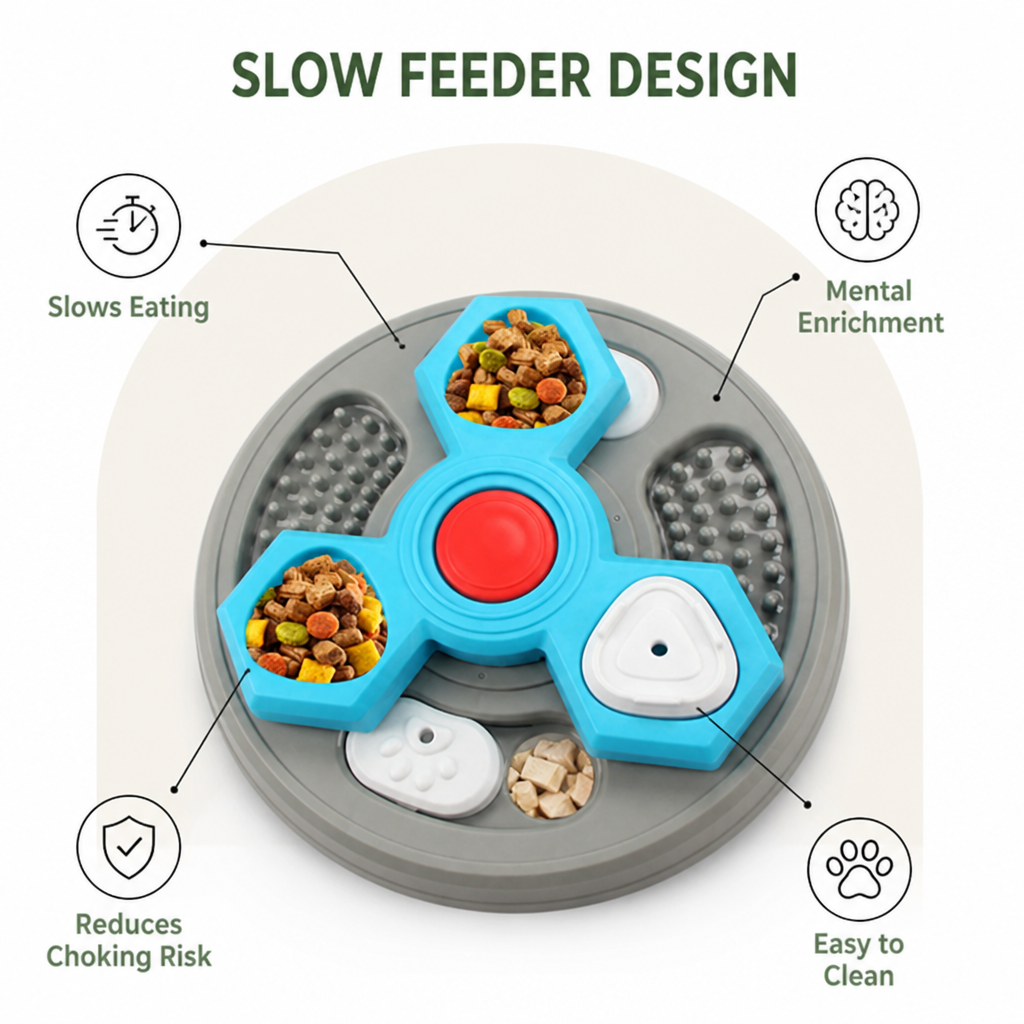 DogBedHouse Multi-Layer Puzzle & Anti-Slip Slow Feeder Bowl