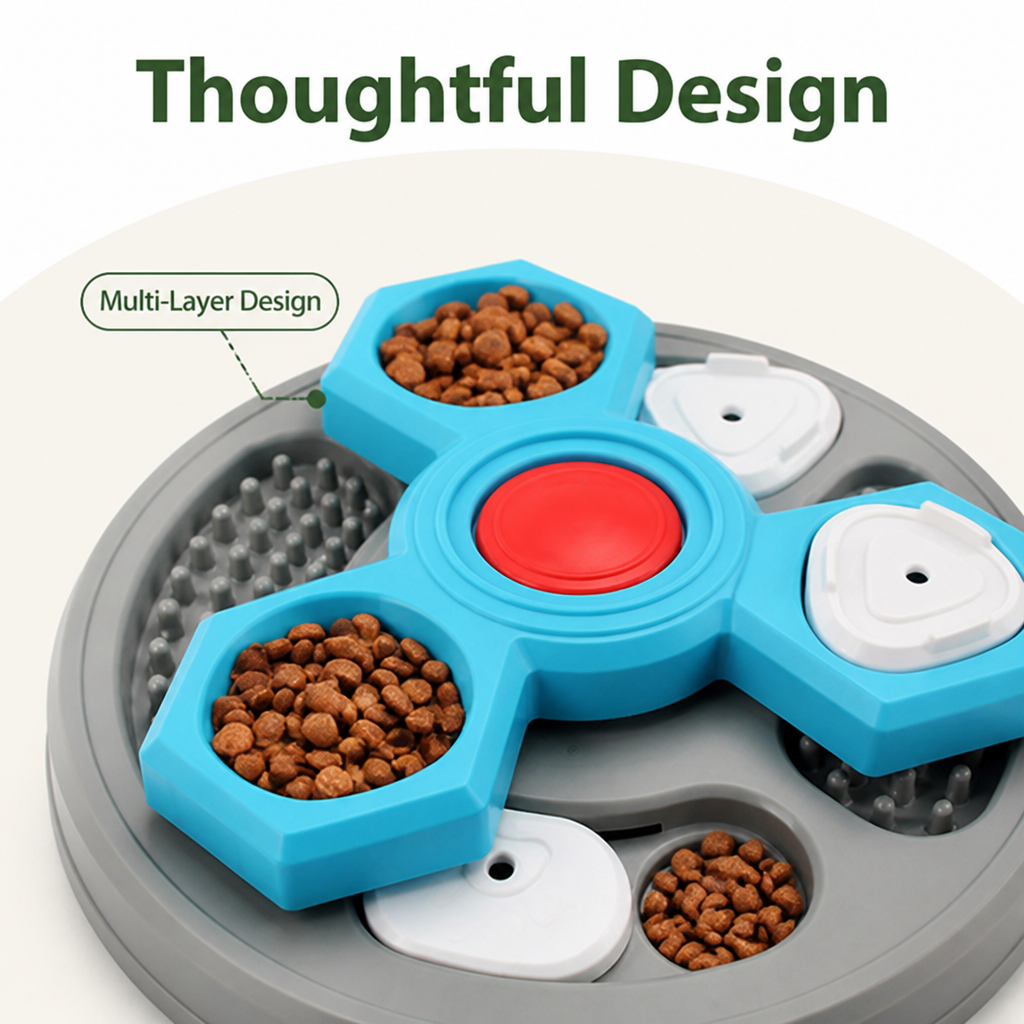 DogBedHouse Multi-Layer Puzzle & Anti-Slip Slow Feeder Bowl
