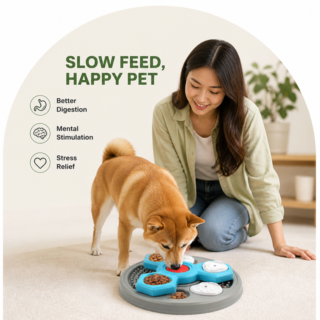 DogBedHouse Multi-Layer Puzzle & Anti-Slip Slow Feeder Bowl