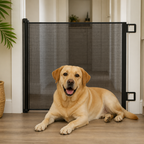 DogBedHouse No-Drill Adjustable Retractable Mesh Pet Gate