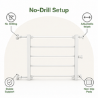 DogBedHouse No-Drill Retractable Dog Gate (Adjustable Width)