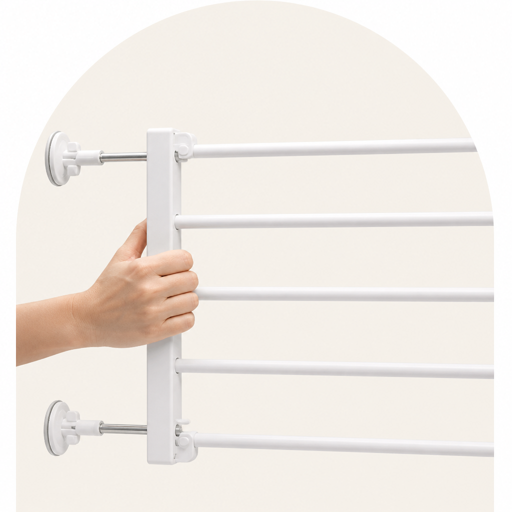 DogBedHouse No-Drill Retractable Dog Gate (Adjustable Width)