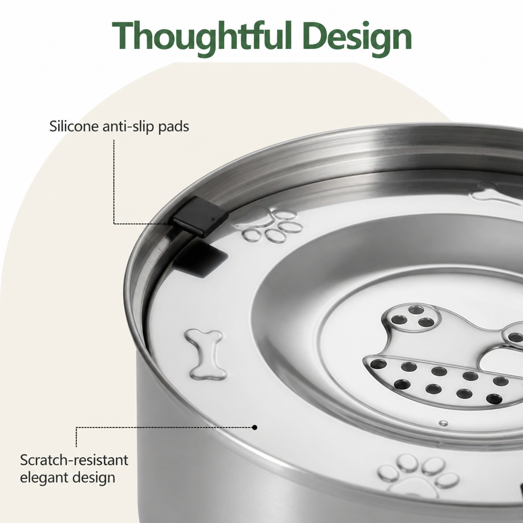 DogBedHouse No-Spill Floating Stainless Steel Dog Bowl
