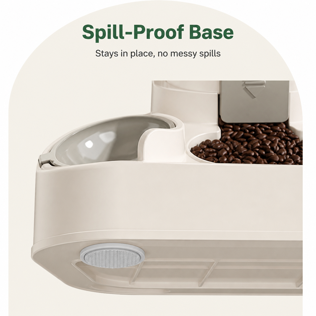 DogBedHouse Non-Electric Dual-Bin Spill-Proof Feeder & Waterer