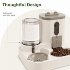 DogBedHouse Non-Electric Dual-Bin Spill-Proof Feeder & Waterer