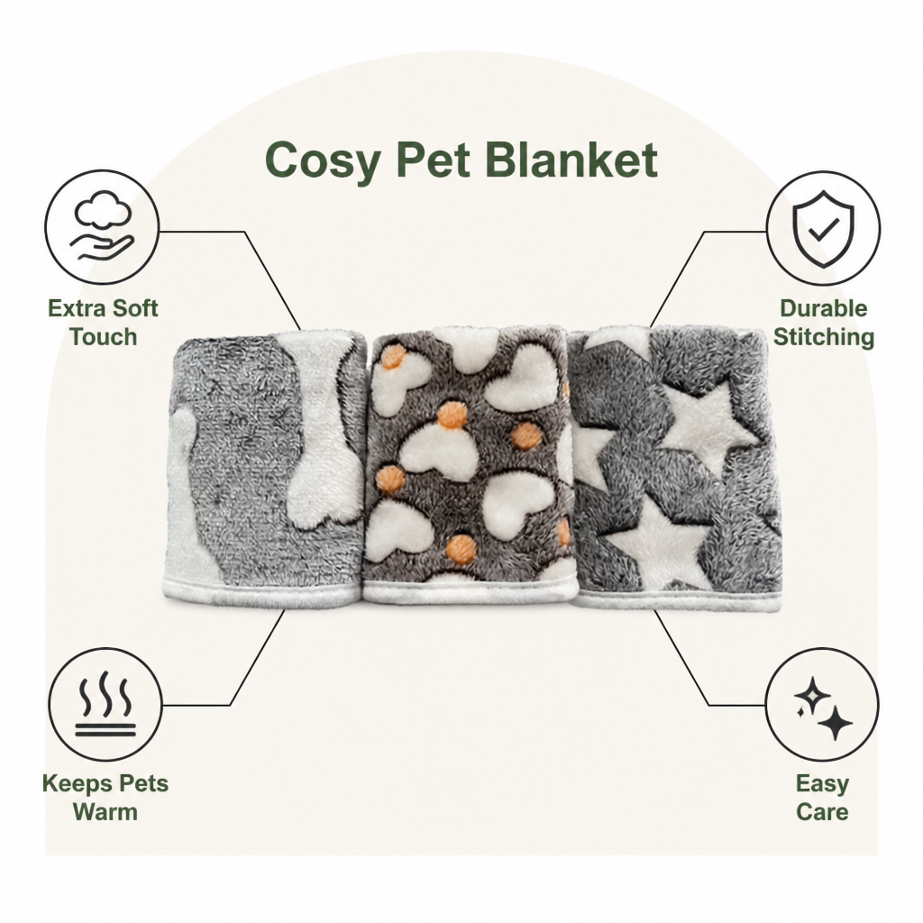 DogBedHouse Non-Shedding Coral Fleece Pet Blanket