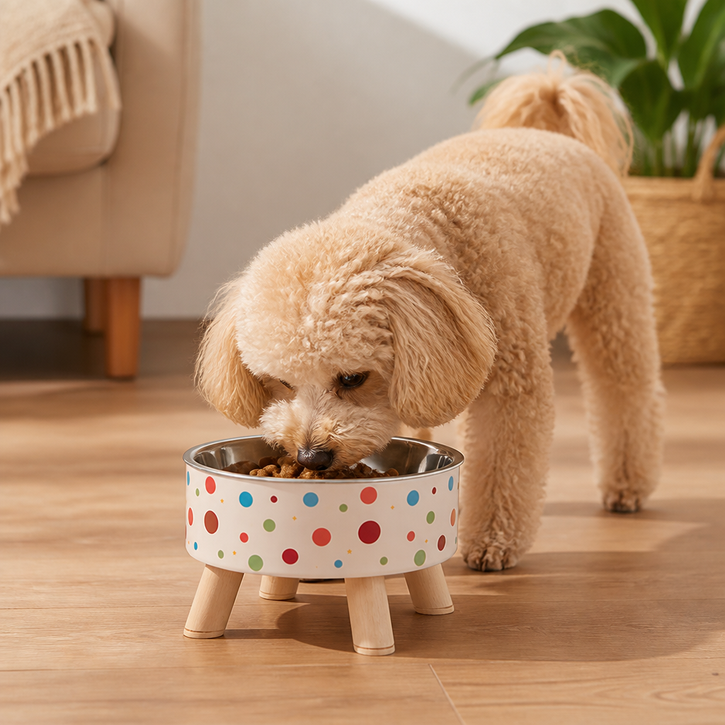 DogBedHouse Non-Slip & Anti-Tip Pet Bowl (Detachable Dish)