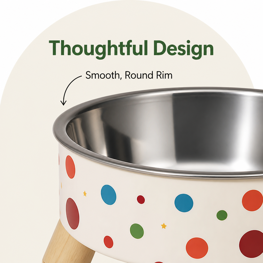 DogBedHouse Non-Slip & Anti-Tip Pet Bowl (Detachable Dish)